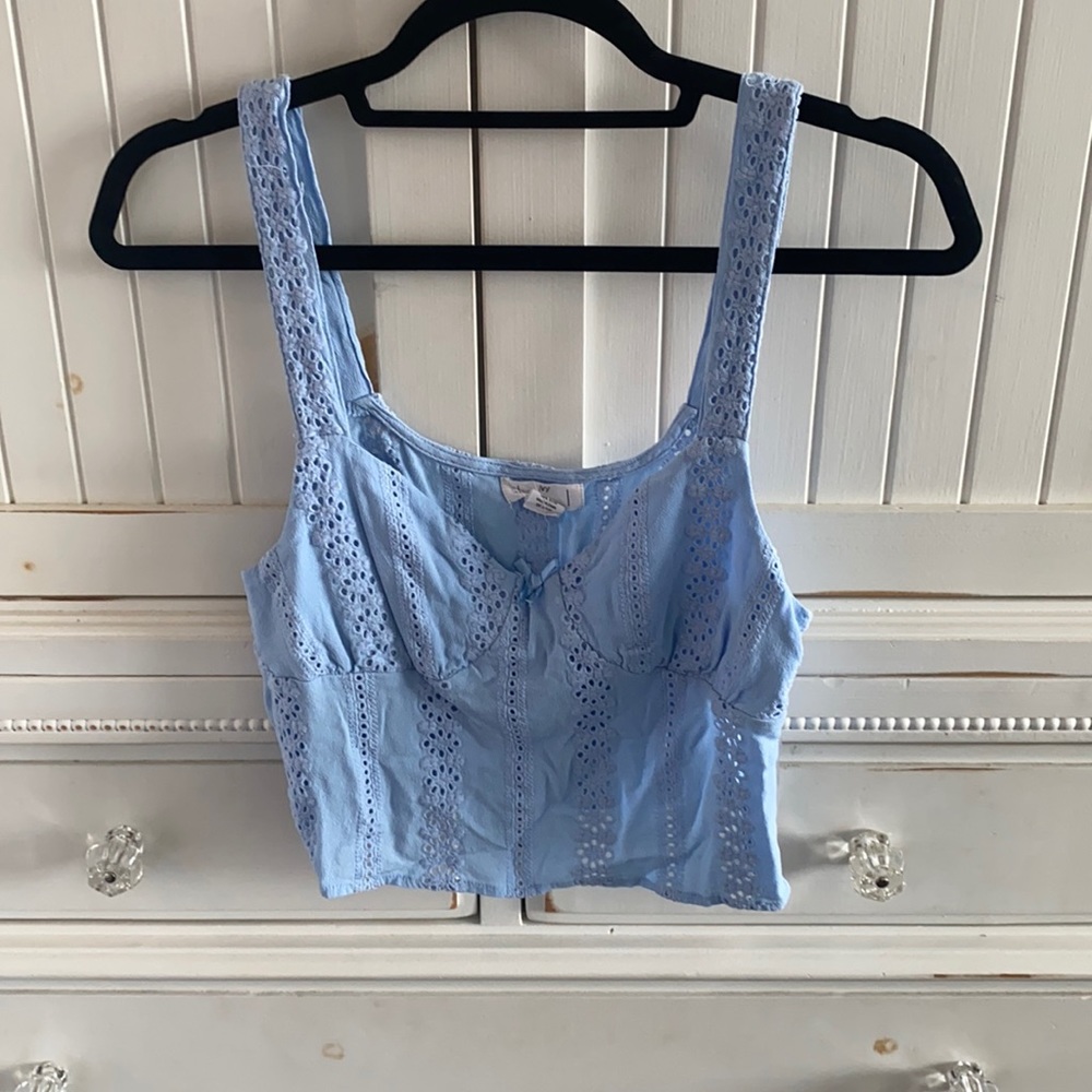 light blue cropped tank top!